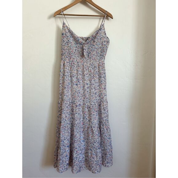 Nanette Lepore Strappy Tiered Watercolor Midi Dress size - Picture 2 of 9